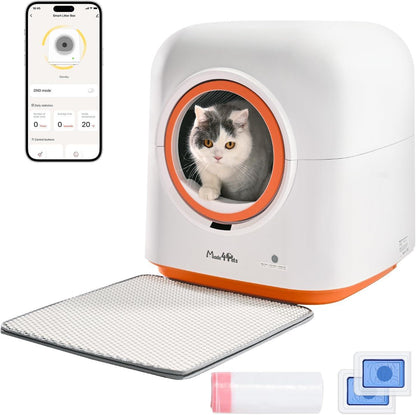 Aura self-cleaning litter box with app control