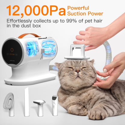 Dog grooming vacuum tools and guide combs
