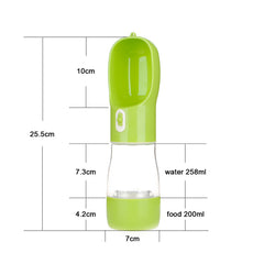 2-in-1 Dog Water Bottle & Food Holder