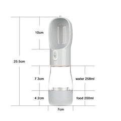 2-in-1 Dog Water Bottle & Food Holder