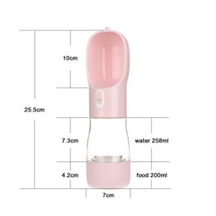 2-in-1 Dog Water Bottle & Food Holder