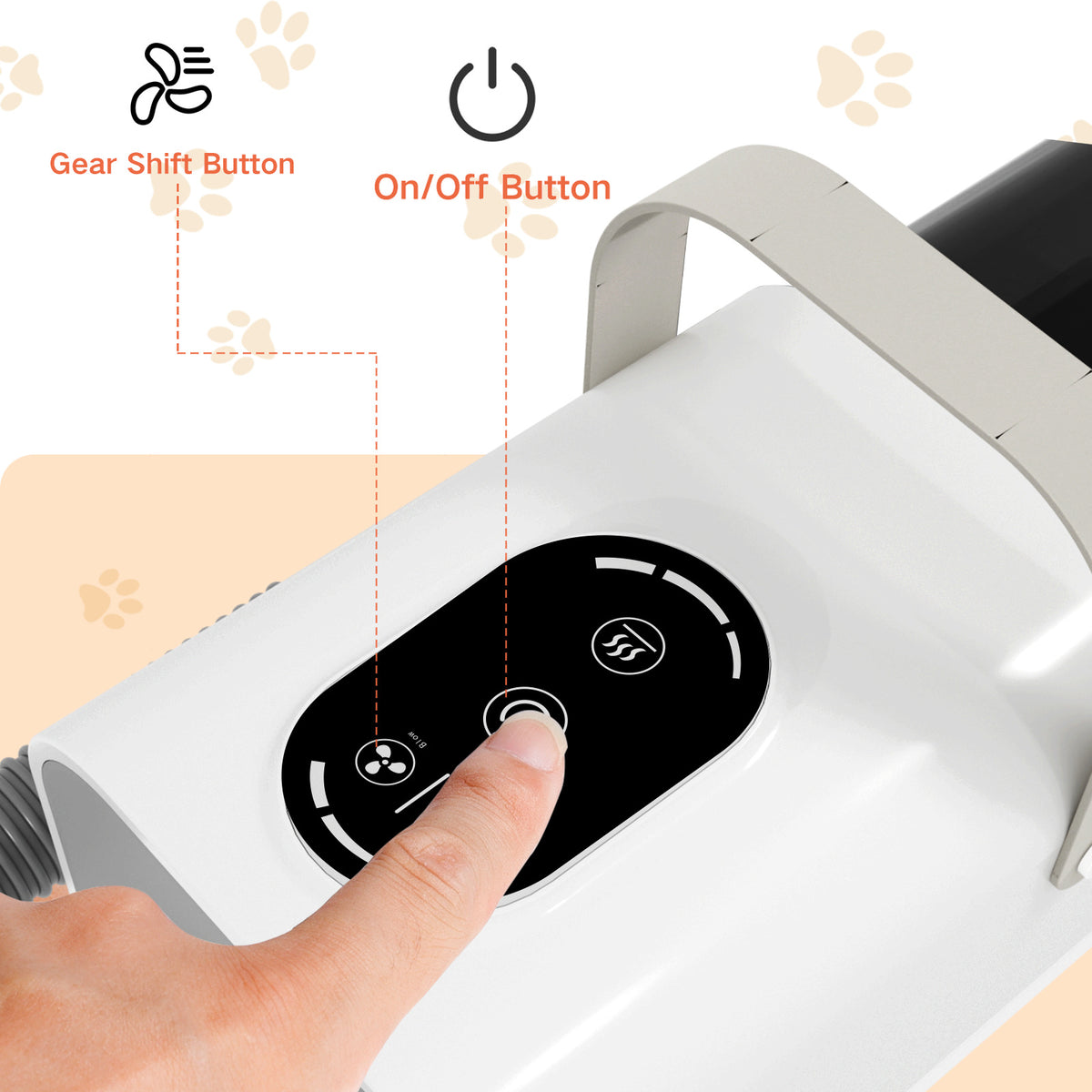 Dog grooming vacuum catching pet hair