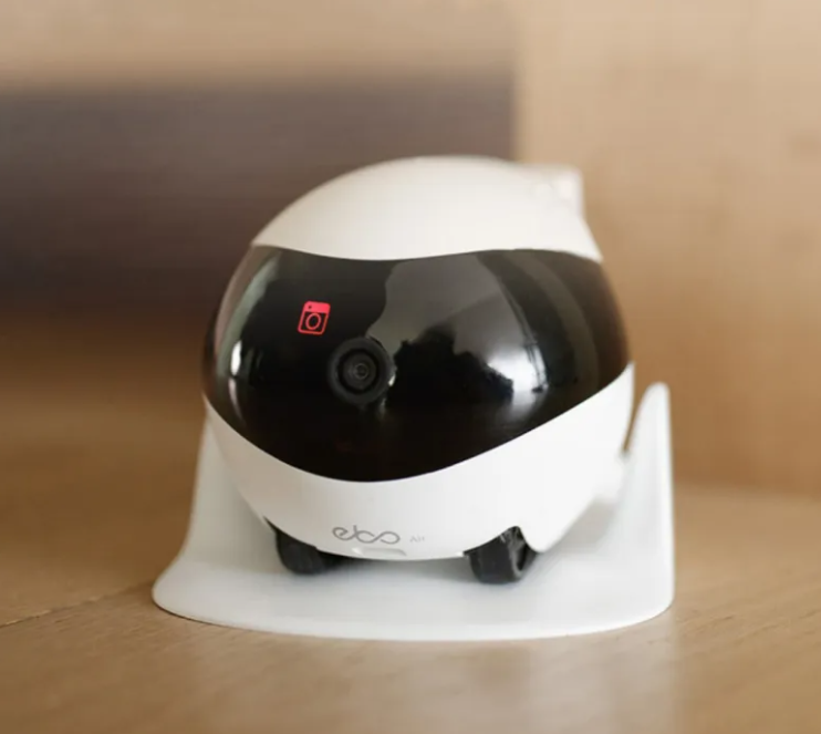 Roaming robot camera on wheels for pets, view 6