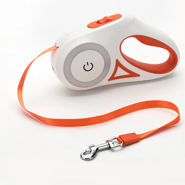 Led Lights Dog Leash – Orange / 10 Ft