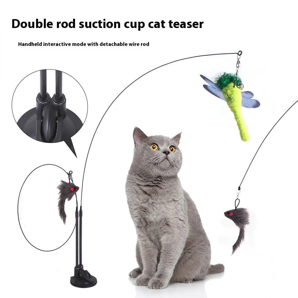Suction cup cat teaser toy