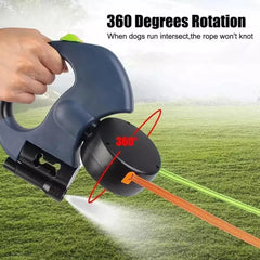 TangleFree™ Dual Retractable Dog Leash – 360° Swivel with LED Flashlight