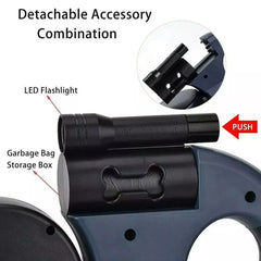 TangleFree™ Dual Retractable Dog Leash – 360° Swivel with LED Flashlight