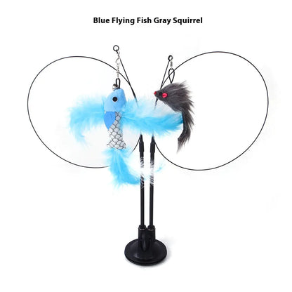 Suction cup cat teaser toy