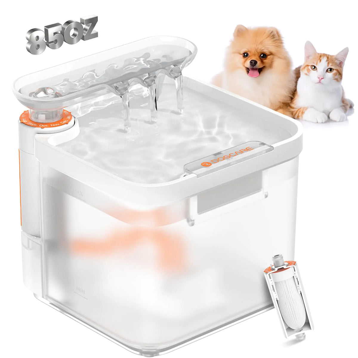 TriStream Pet Fountain – 85oz Ultra-Quiet Triple Filtration – image 2