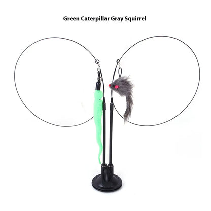 Suction cup cat teaser toy