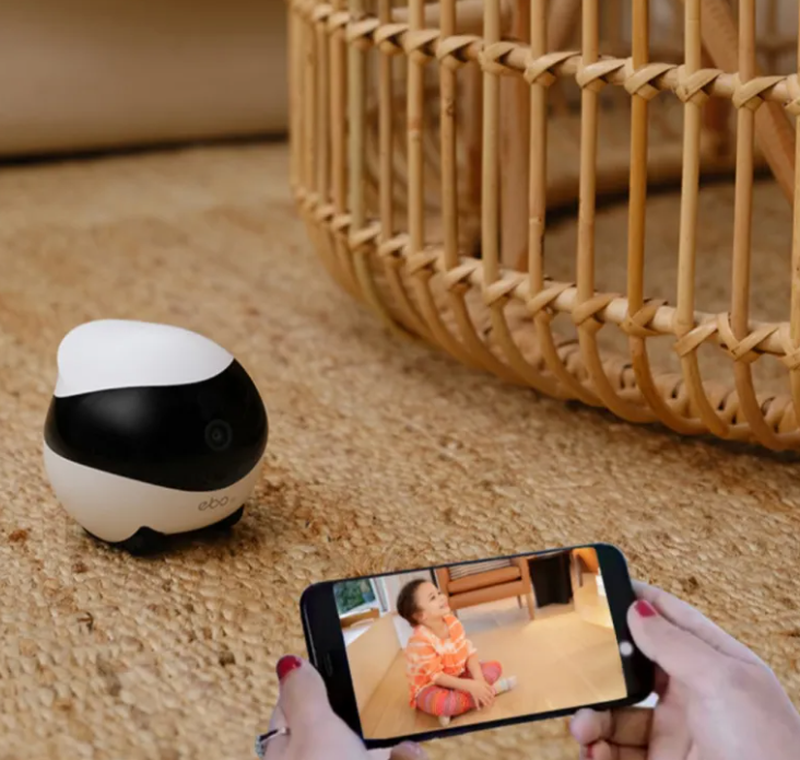 Roaming robot camera on wheels for pets, view 4
