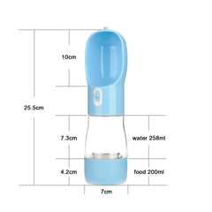 2-in-1 Dog Water Bottle & Food Holder