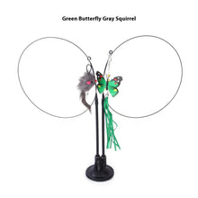 Suction cup cat teaser toy with two bouncing prey toys