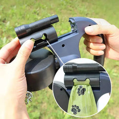 TangleFree™ Dual Retractable Dog Leash – 360° Swivel with LED Flashlight