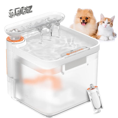 TriStream Pet Fountain – 85oz Ultra-Quiet Triple Filtration